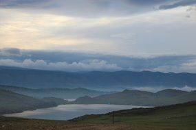 photo of Lake Baikal in a haze