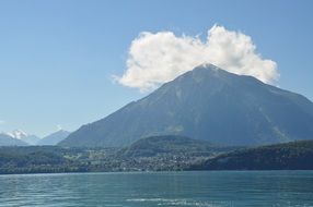 Beautiful landscape with Tuner Lake in Switzerland