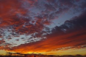 red clouds at dusk