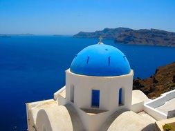 Ocean coast on Santorini Island