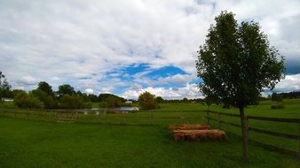 remote view of a pond in a picturesque countryside