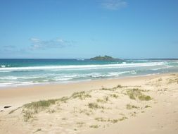 panorama of a sandy beach in sunny australia