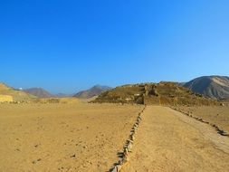 ruins of the ancient city of Caral in Peru