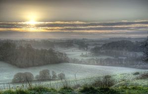 Frosty Sunrise, Morning landscape