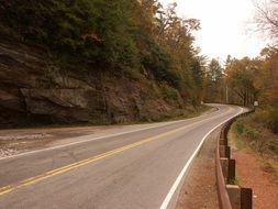 highway along the mountains in North Carolina