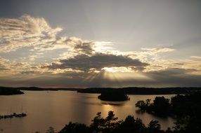 summer sunset over the lake