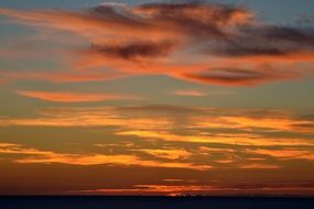 tranquil orange sky at sunset