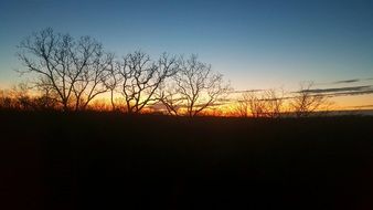 Beautiful landscape with the sunset in summer