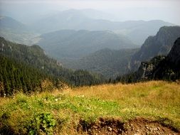 panoramic view of the picturesque mountains in transylvania