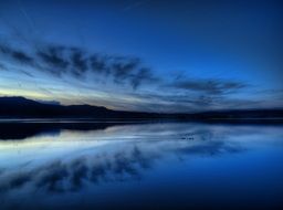 blue twilight over Lake Kochelsee
