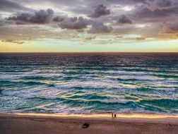 sunrise over the coast in Cancun, Mexico