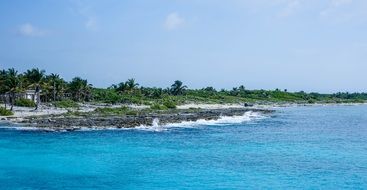 panorama of the coast of the island of Cozumel