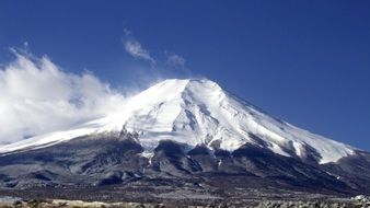 Fuji a stratovolcano on a Japanese island