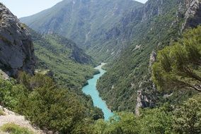 river in scenic mountains, france, Verdon Gorge