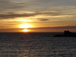 golden sunset over the atlantic ocean