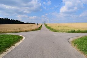 crossroads along the fields