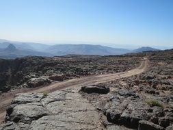 empty road in desert, Morocco