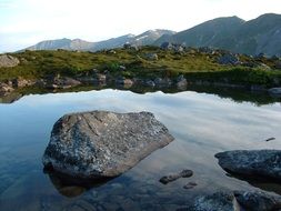 quiet mountain lake in alaska