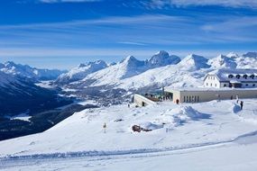 magnificent Engadin Lakes with the snow