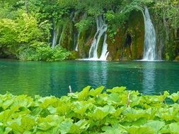 waterfalls on Plitvice Lakes in the national park of croatia