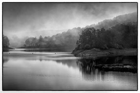 plateau morvan in black and white image