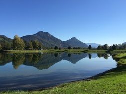 lake with Mountains Reflect tranquil scene