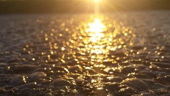 shine of sunshine on water