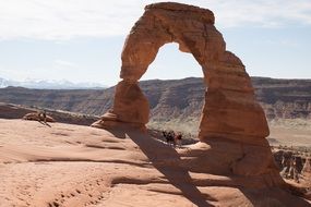 Natural stone arch in Arches National Park