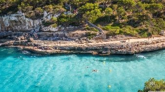 Coastline of tropical island