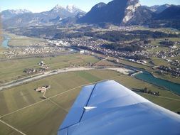 Wing Aircraft and mountains