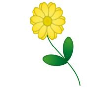 drawing of an isolated yellow flower