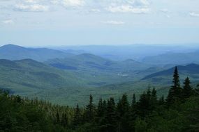 panorama of green mountains in vermont
