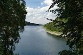 panorama of a river in lower saxony