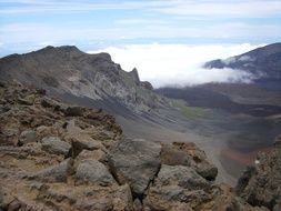 Landscape of hawaiian crater
