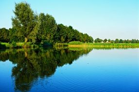 Landscape with the lake in Holland