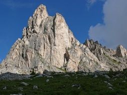 big mountain against the blue sky