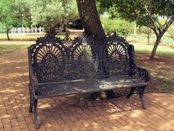 Bench Tree Garden Rest Paving