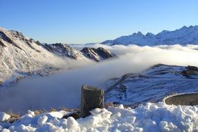 clouds over the high grossglockner mountain