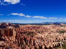 top view of red rock formations in Bryce Canyon National Park, usa, Utah