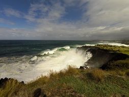 sea storm near the cliff