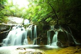 cascading waterfall in a forest in the republic of korea