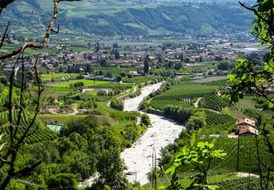 summer River Landscape in south tyrol