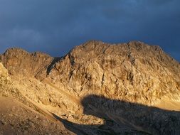 storm clouds over mountain volcano