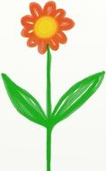 graphic image of a red flower on a long stem
