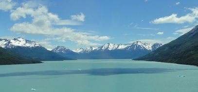 panorama of a picturesque lake in the mountains of argentina