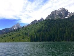 mountain lake in the national park in Wyoming