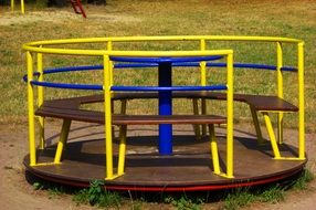 bright carousel in the playground
