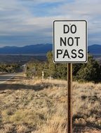 Do Not Pass Road Sign