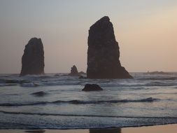 cliffs at dusk on the oregon coast