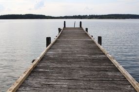 wooden sea Bridge in Water scene